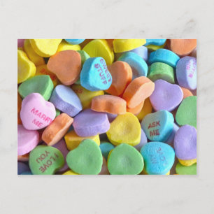 Colourful Candy Hearts Postcard