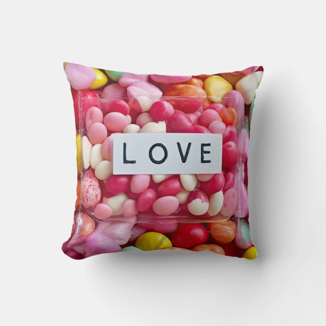 Colourful Candy Love Wedding Celebration Present Cushion (Front)