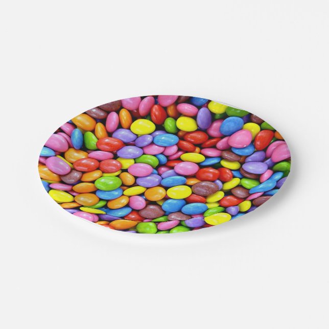 Colourful Candy Pieces Paper Plate (Angled)