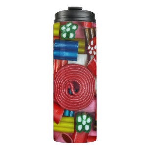 Colourful candy pieces thermal tumbler