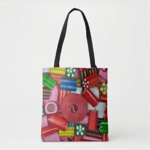 Colourful candy pieces tote bag