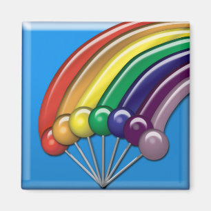 Colourful Candy Pop Art Lollipops and Rainbows Magnet