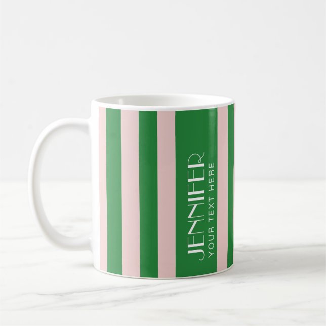 Colourful Candy Rainbow Colour Block Modern Stripe Coffee Mug (Left)