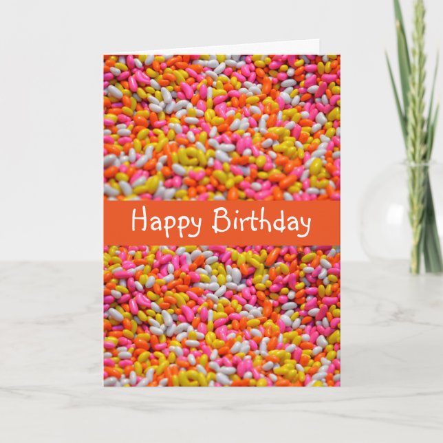 Colourful candy rainbow jelly beans card (Front)