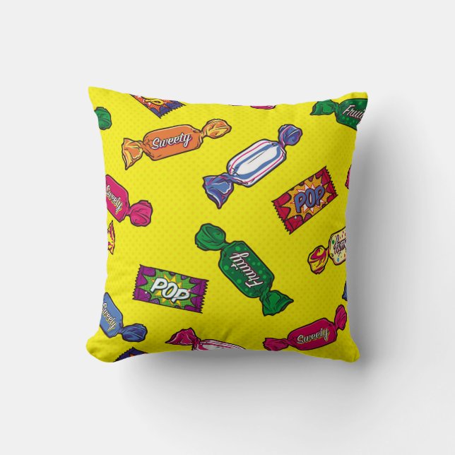 Colourful Candy Seamless Patternart,pop,candy,patt Cushion (Front)
