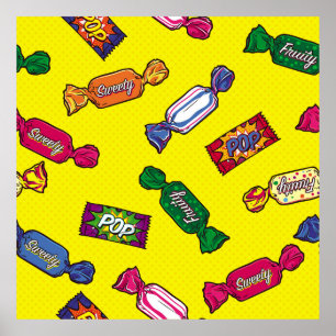 Colourful Candy Seamless Patternart,pop,candy,patt Poster