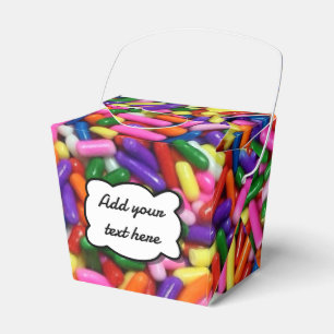 Colourful Candy Sprinkles Custom Text Favour Box