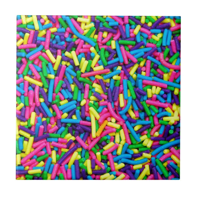 Colourful candy sprinkles print tile (Front)
