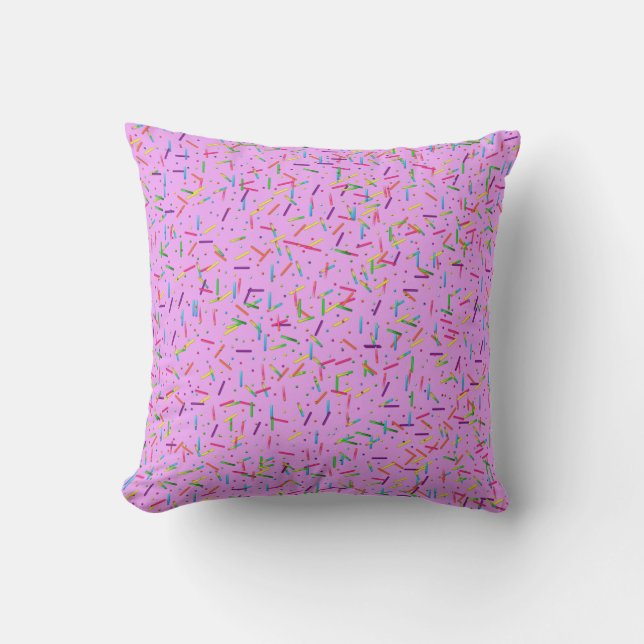 Colourful Candy Sprinkles,Purple-Sq. Throw Pillow (Front)