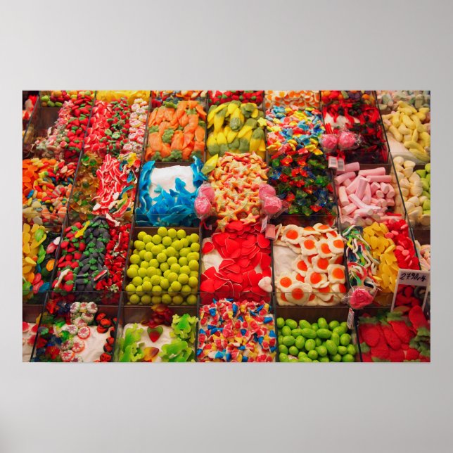 Colourful candy sweet shop poster (Front)
