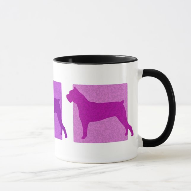 Colourful Cane Corso Silhouettes Mug (Right)