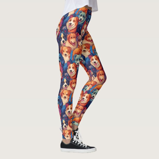 Colourful Canine-Themed Leggings  (Right)