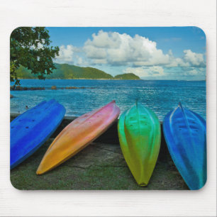 Colourful Canoes On The Beach In Pago Pago Mouse Pad