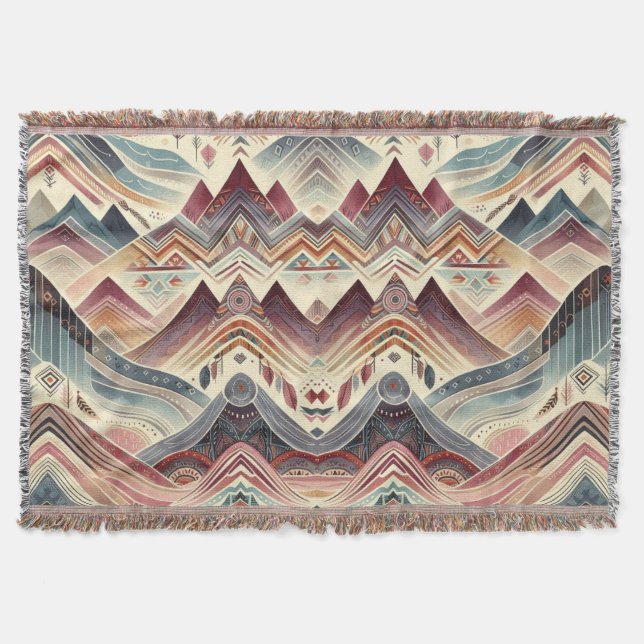 Colourful Canyons Throw Blanket (Front)