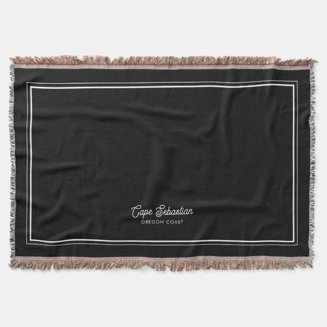 Colourful Cape Sebastian Oregon Coast Art Throw Blanket (Front)