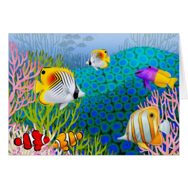 Colourful Caribbean Coral Reef Card (Front Horizontal)