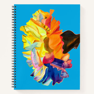 Colourful carnation pop art flower notebook