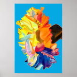 Colourful carnation pop art flower poster<br><div class="desc">Funky watercolour hand drawn colourful carnation flower in neon colours with crazy rainbow hues. Bright and vivid pop art flower.</div>