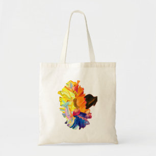 Colourful carnation watercolor flower tote bag
