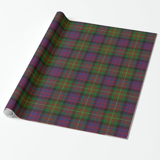 Colourful Carnegie Tartan Plaid Wrapping Paper (Unrolled)