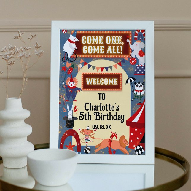 Colourful Carnival Circus Birthday Party Welcome Poster (Creator Uploaded)