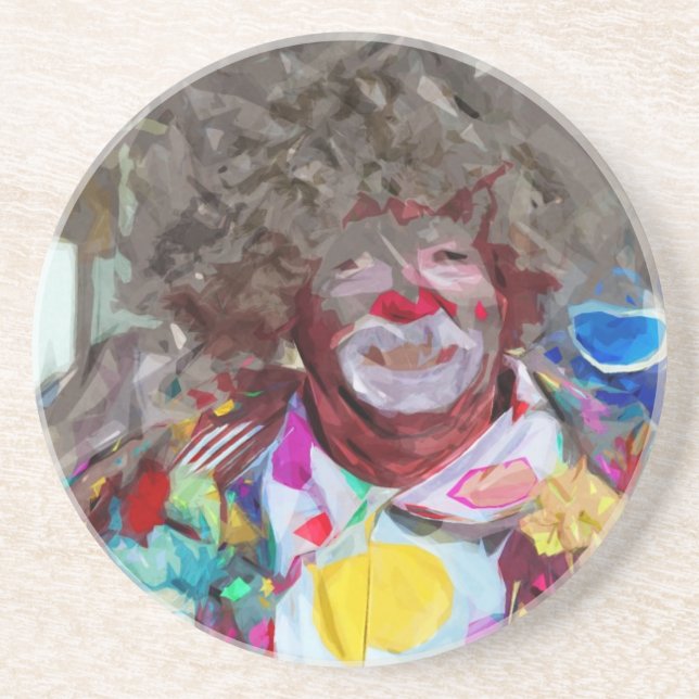 Colourful Carnival Clown Abstract Impressionism Coaster (Front)