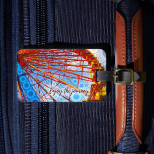 Colourful Carnival Ferris Wheel Enjoy the Journey Luggage Tag