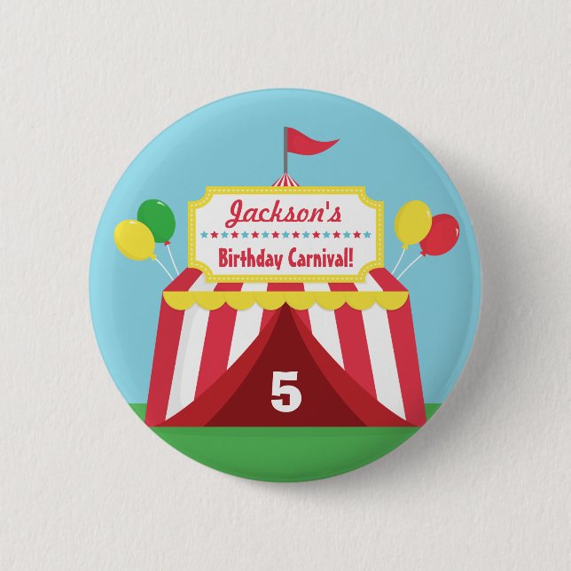 Colourful Carnival Kids Birthday Party Favours 6 Cm Round Badge (Front)