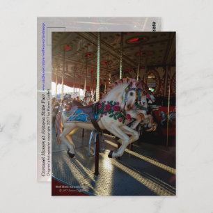 Colourful Carousel Horses / Carnival Ride / Postcard
