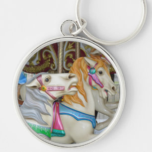 Colourful carousel horses key ring