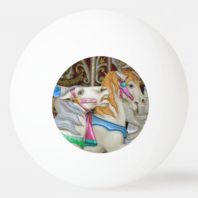 Colourful carousel horses ping pong ball (Front)