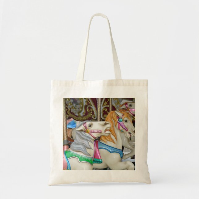 Colourful carousel horses tote bag (Front)