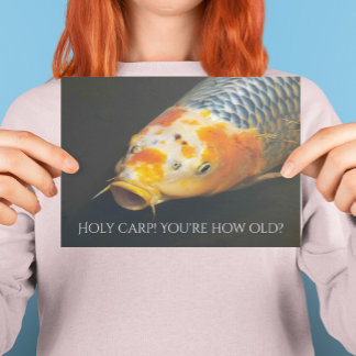 Colourful Carp Fish Funny Birthday Card
