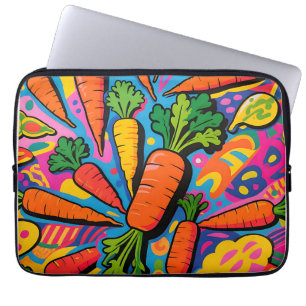 Colourful Carrot Explosion Pattern Laptop Sleeve