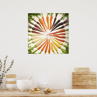 Colourful Carrots Poster