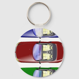 Colourful cars key ring