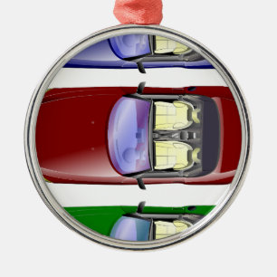 Colourful cars metal tree decoration