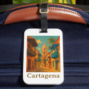 Colourful Cartagena Colombia Caribbean Charm Luggage Tag