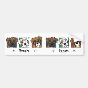 Colourful Cartoon Boxers Bumper Sticker