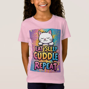 Colourful Cartoon Cat With The Phrase T-Shirt