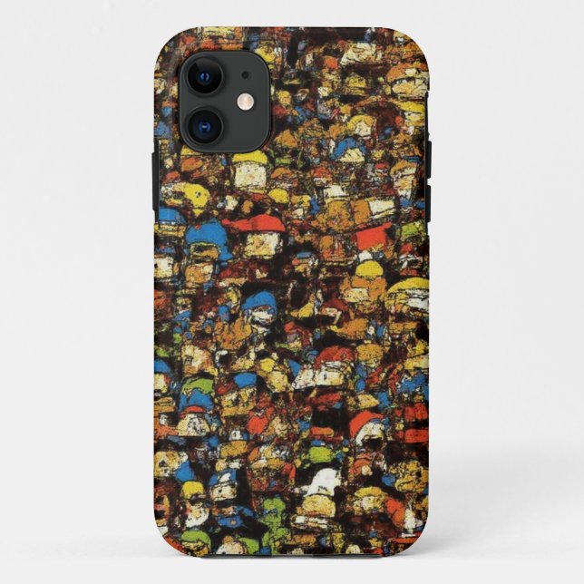 Colourful Cartoon Crowd Mobile Case (Back)