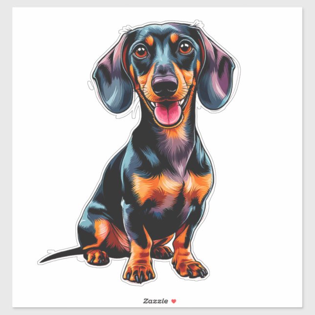Colourful Cartoon Dachshund (Sheet)