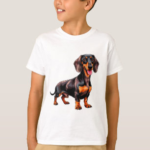 Colourful Cartoon Dachshund T-Shirt