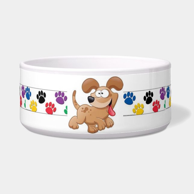 Colourful Cartoon Dog Dish (Front)