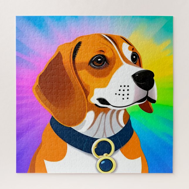 Colourful Cartoon Dog Illustration Jigsaw Puzzle (Vertical)