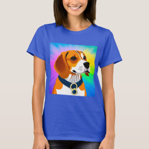 Colourful Cartoon Dog Illustration T-Shirt