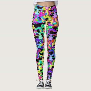 Colourful Cartoon Dragons Leggings