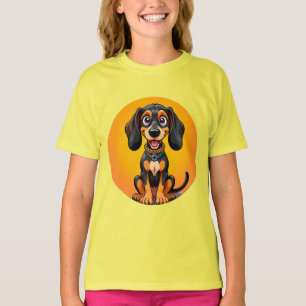 Colourful Cartoon Happy Dog T-Shirt