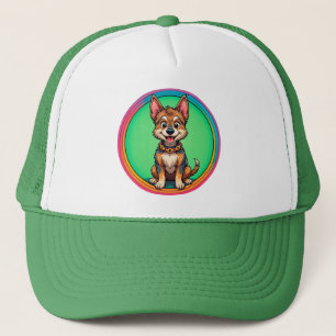 Colourful Cartoon Happy Dog Trucker Hat