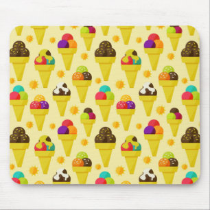 Colourful Cartoon Ice Cream Cones Mouse Pad